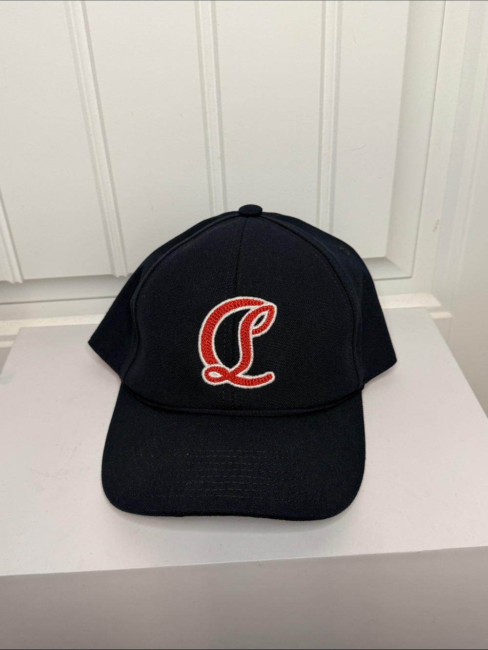 Christian Louboutin Navy Baseball Cap with Red Logo